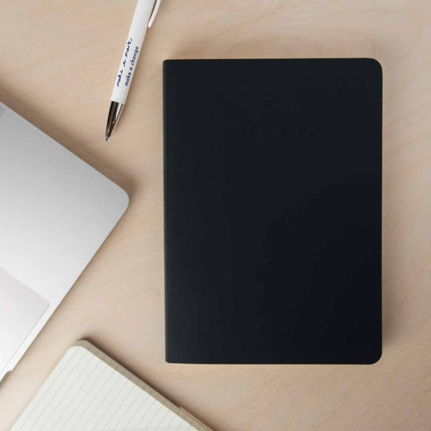 Recycled Leather A5 Notebook – Charcoal Grey