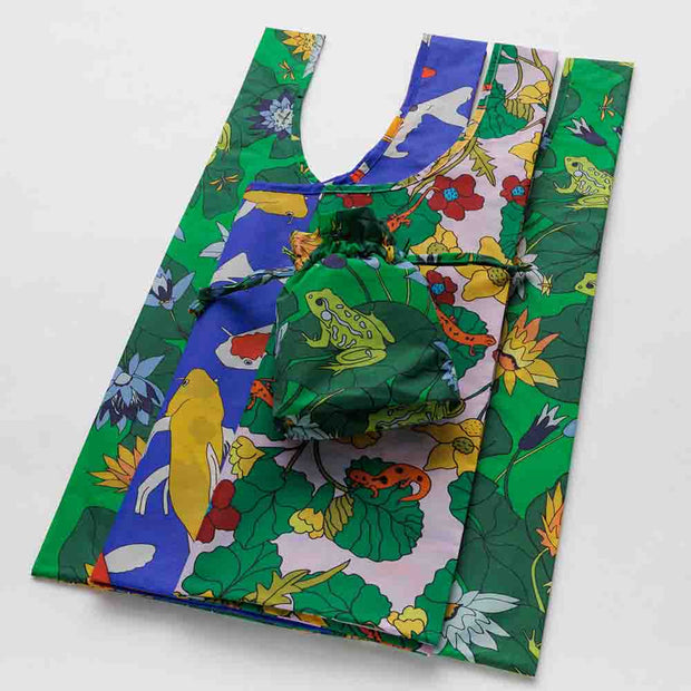 Pond Friends | Set of 3 Reusable + Recycled Bags | Standard Baggu