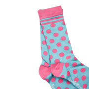 Women's Blue & Pink Polka Dot Bamboo Socks