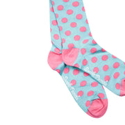 Women's Blue & Pink Polka Dot Bamboo Socks