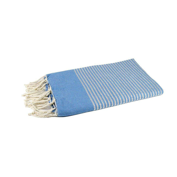 Turquoise & Silver Lurex Fouta Towel - Recycled Cotton